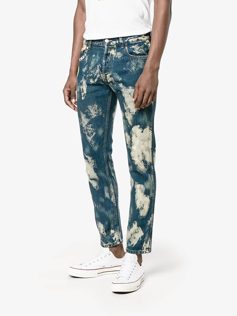 Célébrités Style: Floyd Mayweather en Gucci à Londres Gucci Bleached Denim Punk Pants