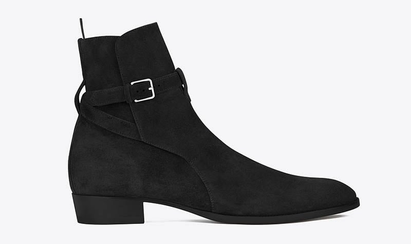 Saint Laurent Jodhpur Boot in Black Suede