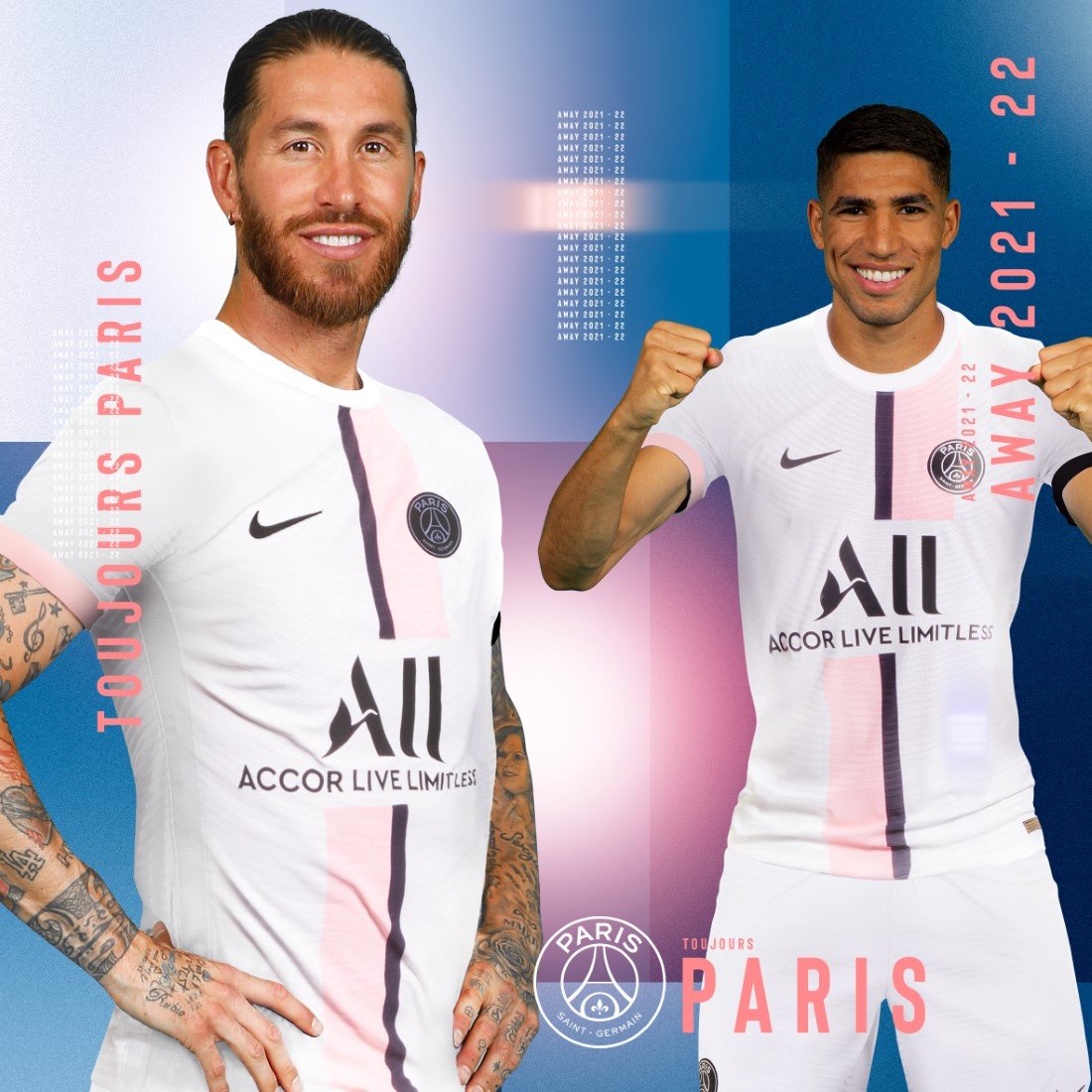 Paris Saint Germain Maillot Exterieur 2021 22 Ramos Hakimi Paris Saint-Germain Maillot Extérieur 2021-22 - Ramos & Hakimi