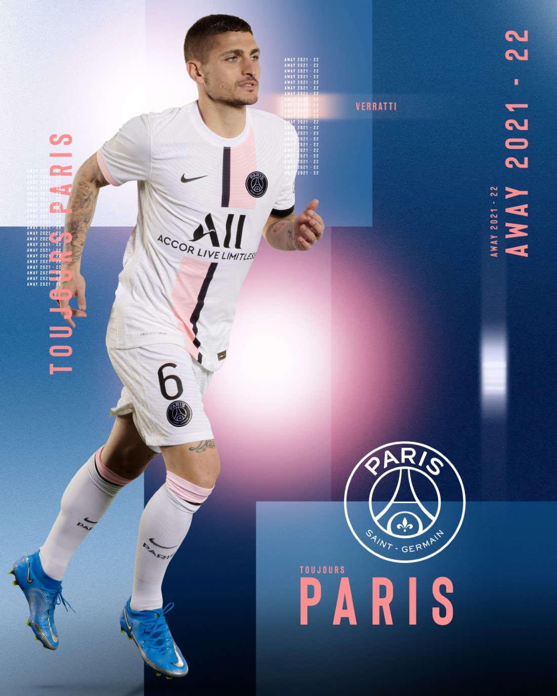 Paris Saint Germain Maillot Exterieur 2021 22 Verratti Paris Saint-Germain Maillot Extérieur 2021-22 - Verratti