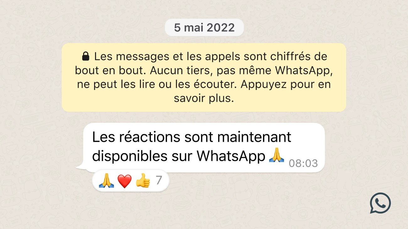 WhatsApp - Réactions