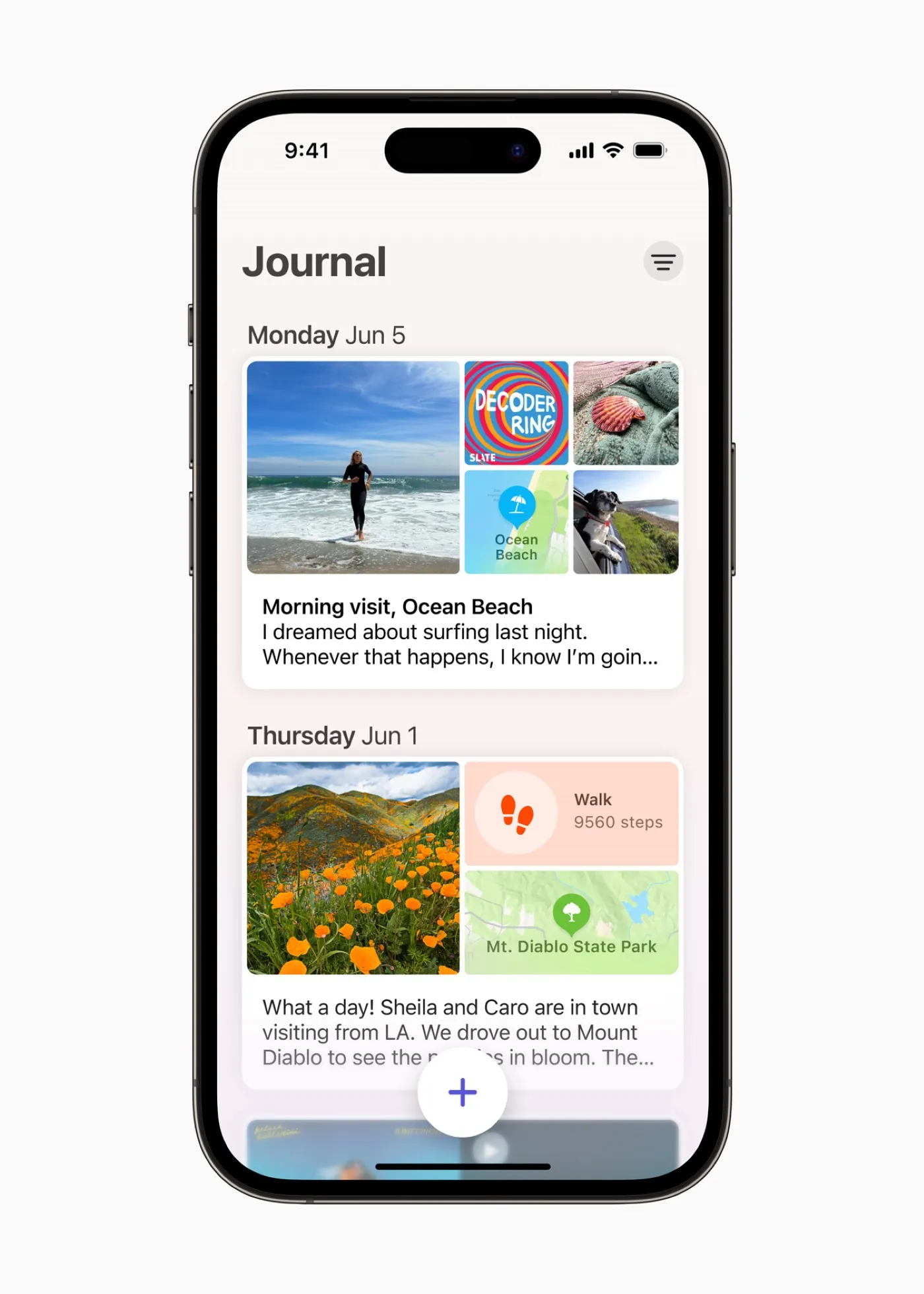 iPhone - iOS 17 - Journal